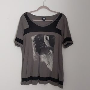Torrid Star Wars Grey and Black Mesh Women's Short Sleeve Tee Size 0X